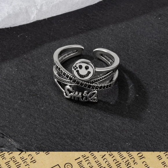 Silver 925 SMILE Ring - Picture 6 of 8